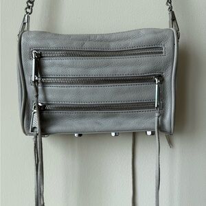 Rebecca Minkoff Silver Grey Leather Crossbody Bag